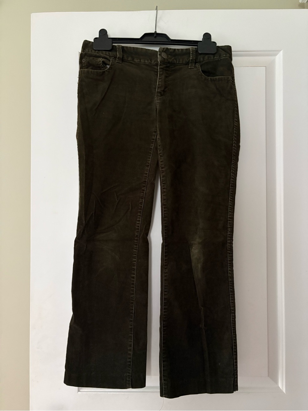 J. Crew Dark Olive Corduroy Low Ride Straight Leg Jeans